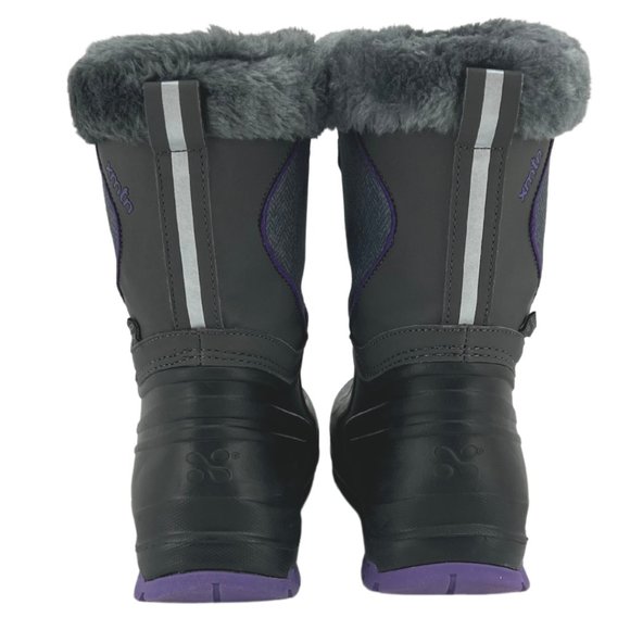 XMTN | Girl's Winter Boots | Purple & Grey | Size 2 - Picture 5 of 6